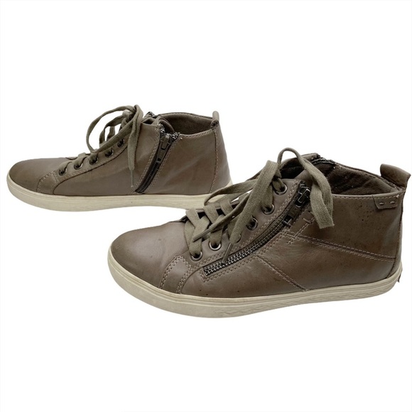 Rockport Cobb Hill Willa Mid Top Gray Brown Leather Sneakers Shoes - Picture 4 of 15